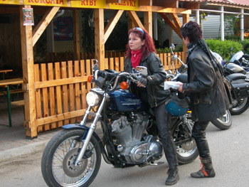 Real Slovakian ladies ride Harleys!