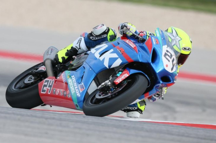 Fresh off his two wins at Circuit of The Americas last weekend, Spaniard Toni Elias leads the MotoAmerica Superbike Championship coming into the Suzuki Superbike Shootout of Georgia. Photography by Brian J. Nelson. 